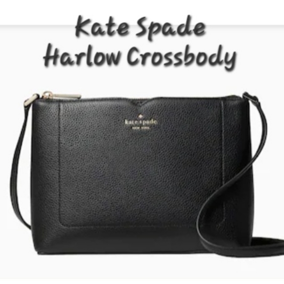 kate spade Bags Nwt Kate Spade Harlow Crossbody Black Pebbled Leather Purse Shoulder Bag